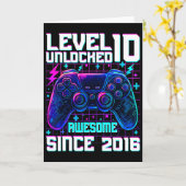 Level 10 Unlocked Awesome Since 2016 10th Birthday Kaart (Gele Bloem)