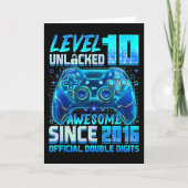 Level 10 Unlocked Awesome Since 2016 10th Birthday Kaart (Voorkant)