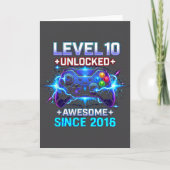 Level 10 Unlocked Awesome Since 2016 10th Birthday Kaart (Voorkant)