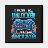 Level 10 Unlocked Awesome Since 2016 10th Birthday Magneet (Voorkant)