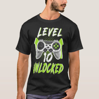 Level 10 Unlocked Birthday Boy 10 jaar oude video  T-shirt