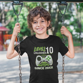 Level 10 Unlocked - Fun Birthday 10 Gamer  T-shirt