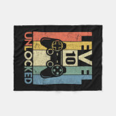 Level 10 Unlocked Funny Video Gamer 10th Birthday Fleece Deken (Voorkant (Horizontaal))