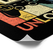 Level 10 Unlocked Funny Video Gamer 10th Birthday Poster (Hoek)