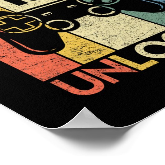 Level 10 Unlocked Funny Video Gamer 10th Birthday Poster (Hoek)