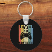 Level 10 Unlocked Funny Video Gamer 10th Birthday Sleutelhanger (Voorkant)
