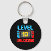 Level 10 Unlocked Gamer 10th Birthday Gift Video G Sleutelhanger (Voorkant)