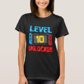 Level 10 Unlocked Gamer 10th Birthday Gift Video G T-shirt (Voorkant)