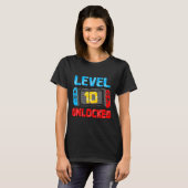 Level 10 Unlocked Gamer 10th Birthday Gift Video G T-shirt (Voorkant volledig)