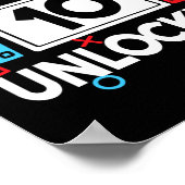 Level 10 Unlocked Gamer 10th Birthday Video Game B Poster (Hoek)