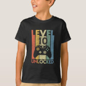 Level 10 Unlocked Shirt Funny Video Gamer 10th Bir (Voorkant)