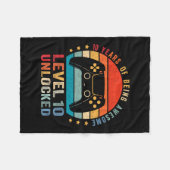 Level 10 Unlocked Shirt Funny Video Gamer 10th Bir Fleece Deken (Voorkant (Horizontaal))