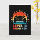 Level 10 Unlocked Shirt Funny Video Gamer 10th Bir Kaart (Gele Bloem)