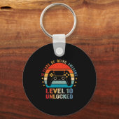 Level 10 Unlocked Shirt Funny Video Gamer 10th Bir Sleutelhanger (Voorkant)