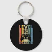 Level 10 Unlocked Shirt Funny Video Gamer 10th Bir Sleutelhanger (Voorkant)