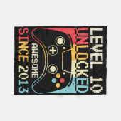 Level 10 Unlocked Video Game 10th Birthday Gamer B Fleece Deken (Voorkant (Horizontaal))