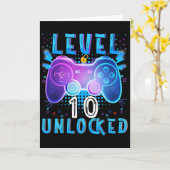 Level 10 Unlocked Video Game 10th Birthday Gamer B Kaart (Gele Bloem)