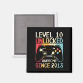 Level 10 Unlocked Video Game 10th Birthday Gamer B Magneet (Voorkant / Achterkant)