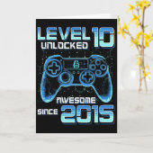 Level 10 Unlocked Video Game Party 10th Birthday G Kaart (Gele Bloem)