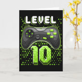 Level 10 Videospelcontroller 10e verjaardag Gamer Kaart (Gele Bloem)