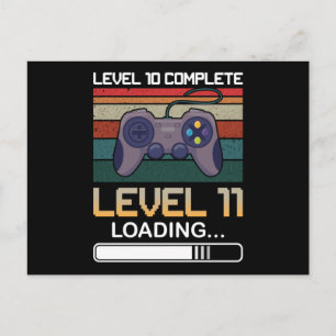 Level 10 voltooid Level 11 Verjaardag Videospel Briefkaart