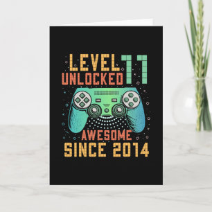 Level 11 Ontgrendeld 11e Verjaardag 11 Jaar Oude J Kaart