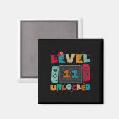 Level 11 Ontgrendeld Gamen Verjaardag Jongens 11e Magneet (Voorkant / Achterkant)