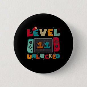 Level 11 Ontgrendeld Gaming Verjaardag Jongens 11e Ronde Button 5,7 Cm