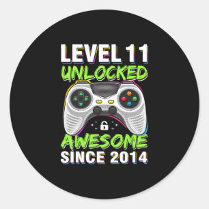 Level 11 Ontgrendeld Geweldig Sinds 2014 11e Verja Ronde Sticker