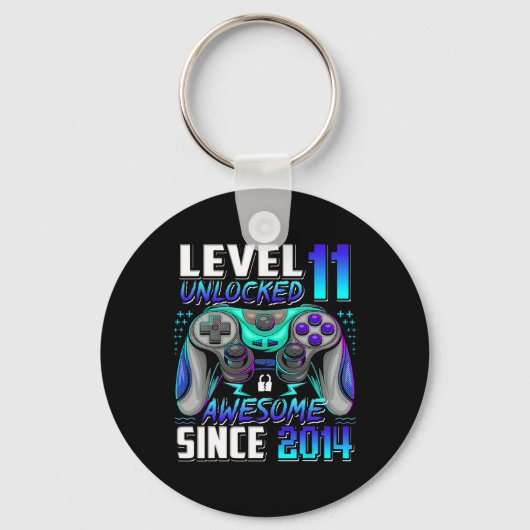 Level 11 Ontgrendeld Geweldig Sinds 2014 11e Verja Sleutelhanger (Voorkant)