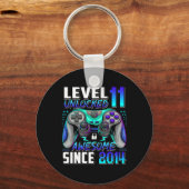 Level 11 Ontgrendeld Geweldig Sinds 2014 11e Verja Sleutelhanger (Voorkant)