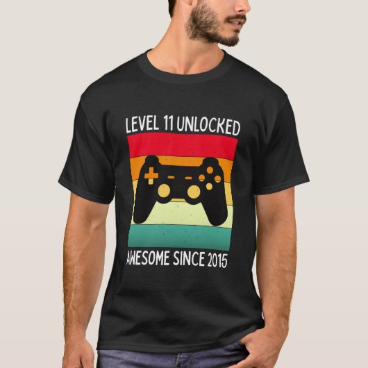 level 11 ontgrendeld geweldig sinds 2015 t-shirt (Voorkant)