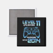 Level 11 Ontgrendeld Videogame Feest 11e Verjaarda Magneet (Voorkant / Achterkant)