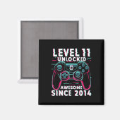 Level 11 Ontgrendeld Videospel 11e Verjaardag Game Magneet (Voorkant / Achterkant)