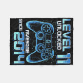 Level 11 Ontgrendeld Videospel Feest 11e Verjaarda Fleece Deken (Voorkant (Horizontaal))