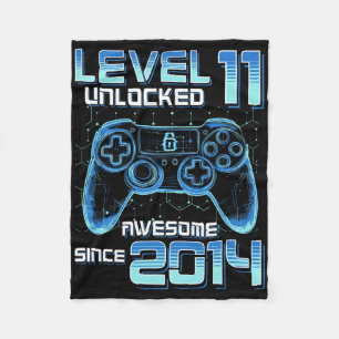 Level 11 Ontgrendeld Videospel Feest 11e Verjaarda Fleece Deken