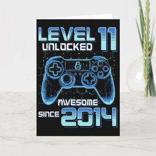 Level 11 Ontgrendeld Videospel Feestje 11e Verjaar Kaart