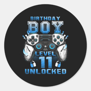 Level 11 Ontgrendeld Videospelletje 11e Verjaardag Ronde Sticker