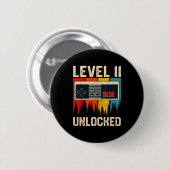 Level 11 Ontgrendelde videogamecontroller verjaard Ronde Button 5,7 Cm (Voorkant /achterkant)