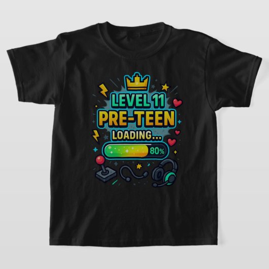 LEVEL 11 Pre Teen Loading - 10e Verjaardag Gift T-shirt (Laagn)