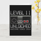 Level 11 Unlocked 11th Birthday 11 Year Old Video Kaart (Gele Bloem)