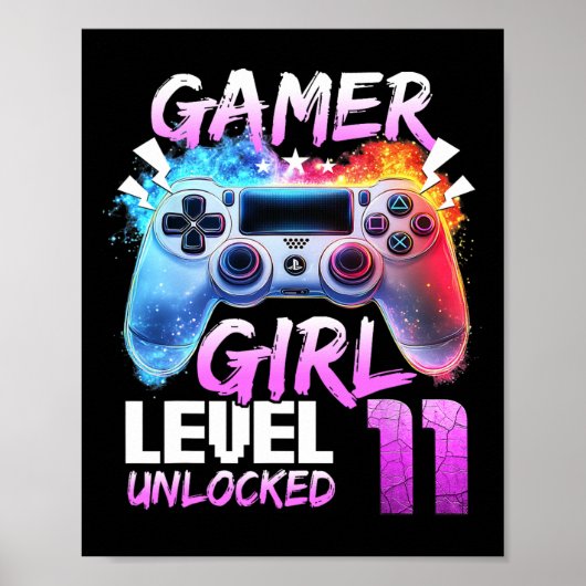 Level 11 Unlocked Awesome 2014 Video Game 11th Bir Poster (Voorkant)