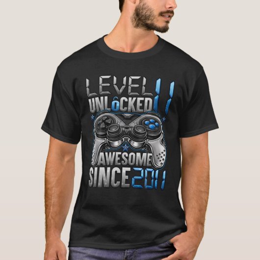 Level 11 Unlocked Awesome Since 2011 11Th Birthday T-shirt (Voorkant)