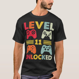 Level 11 Unlocked Funny Video Gamer 11th Birthday T-shirt