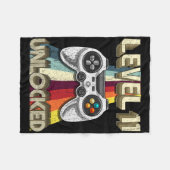 Level 11 Unlocked Retro Video Game 11th Birthday G Fleece Deken (Voorkant (Horizontaal))