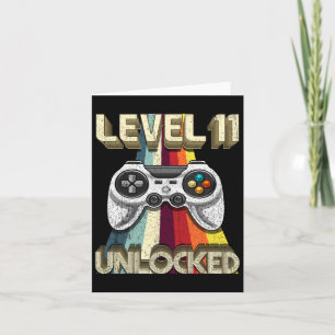 Level 11 Unlocked Retro Video Game 11th Birthday G Kaart