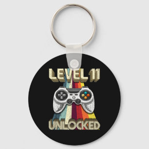 Level 11 Unlocked Retro Video Game 11th Birthday G Sleutelhanger