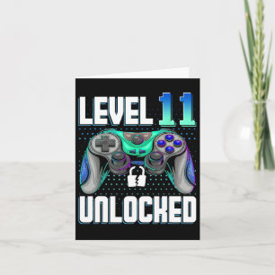 Level 11 Unlocked Video Game 11th Birthday Gamer G Kaart