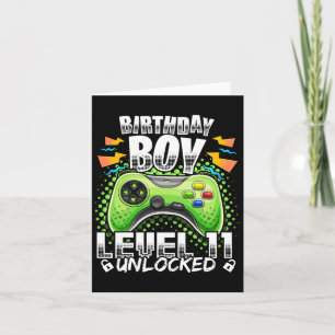 Level 11 Unlocked Video Game 11th Birthday Gamer G Kaart