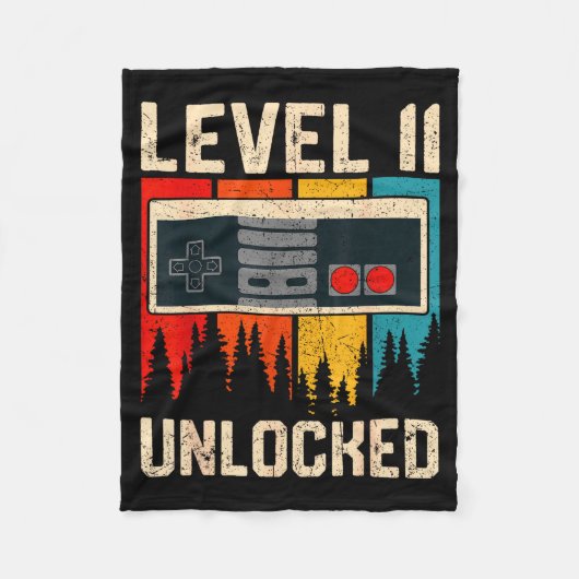 Level 11 Unlocked Video Game Controller Birthday M Fleece Deken (Voorkant)